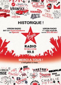 CorsicaCom-Agence média-régie publicitaire-publicité Corse – virgin radio 1ère musicale sur Ajaccio